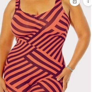 Yitty Orange and Black Striped Shapewear
